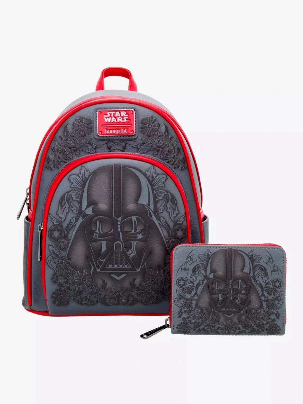 Loungefly Star Wars Darth Vader Embossed Floral Mini Backpack & Wallet & Charm